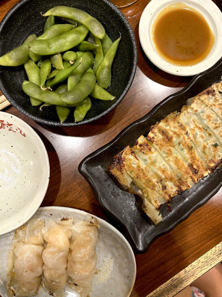 Plates of gyoza