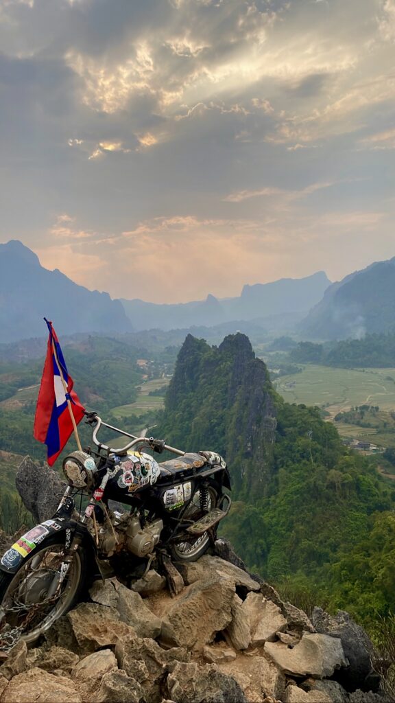 motorbike on a cliff