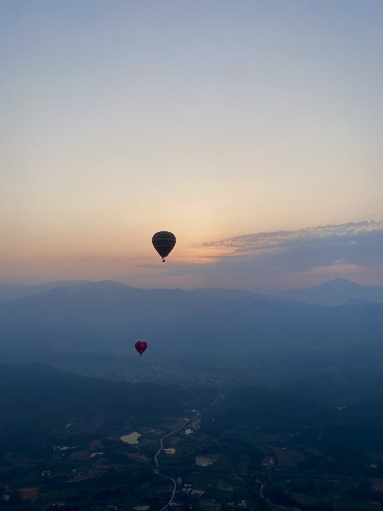 Hot air balloons in the sky